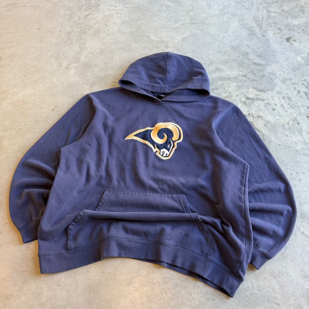 NFL Team Apparel Los Angeles Rams Navy Blue Hoodie Sweatshirt Mens XL